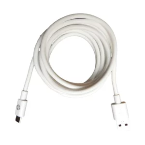 HP DHC-TC100-1M cable USB-A a USB-C blanco de 1 m, enrollado; conector USB-C a la izquierda y USB-A a la derecha; cubierta flexible y fondo blanco. Cable Usb 2.0 tipo-a / tipo-c.