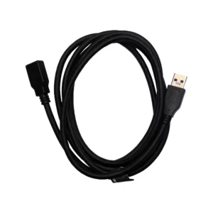 HP DHC-UB101-2M cable extensor USB-A macho a hembra negro de 2 m, enrollado; conector USB-A macho a la derecha y hembra a la izquierda; fondo blanco. Cable extensión USB 3.0 macho / hembra.