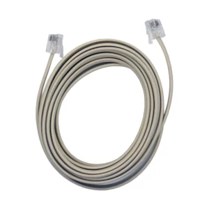 cable teléfono RJ11 Macrotel marfil 3 m 4 pares