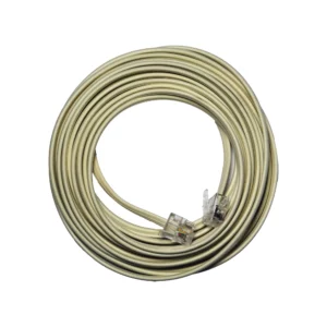 cable teléfono RJ11 Macrotel marfil 7,5 m 4 pares