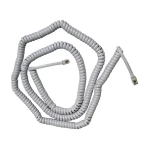 cable teléfono retráctil RJ9 Macrotel blanco 7,5 m