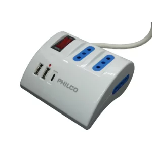 zapatilla eléctrica Philco usb 3 tomas 2 m segura