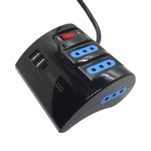 zapatilla eléctrica Philco usb 3 tomas 2 m segura