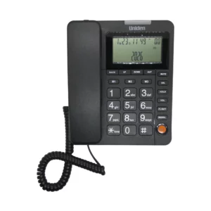teléfono fijo con pantalla manos libres Uniden negro