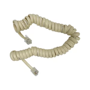 cable de teléfono retráctil RJ9 a RJ9 3 m marfil